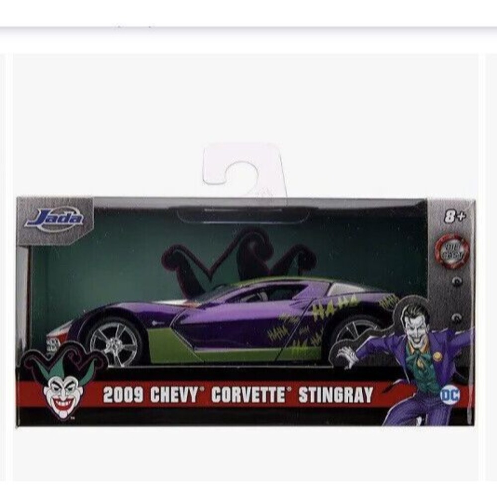 NEW Jada 2009 CHEVY CORVETTE STINGRAY 1:32 Scale 6" DC UNIVERSE - JOKER